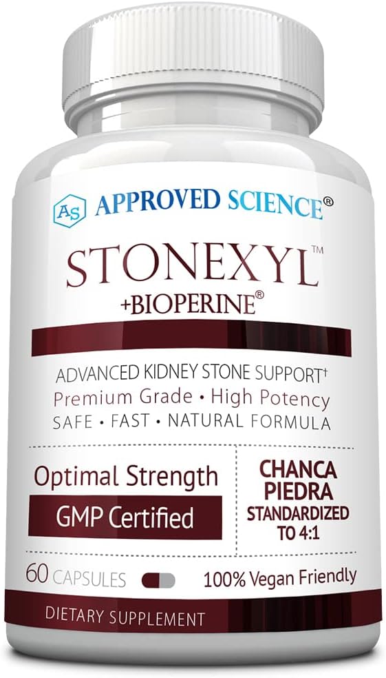 Zatwierdzona nauka Stonexyl - Herbal Support for Nerki Stones - 60 Kapsułki - Chanca Piedra - Wysoka Absorpcja -1 Miesiąc Dostawy - Vegan