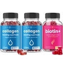 NutraChamps Complete Hair, Skin & Nails Bundle - Biotin, Collagen, Keratin & Więcej