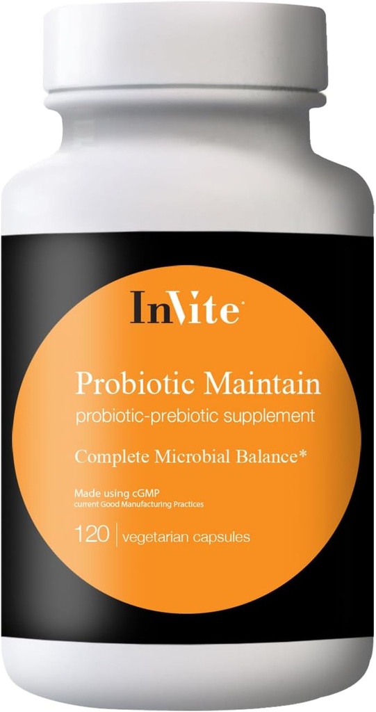 Invite Health Probiotic Consertain - Popiera Digestive Health and Regularity - Vegan Probiotic Supplement with 5 Billion Microorganisms per Capsule - 120 Vegetarian kapsułki