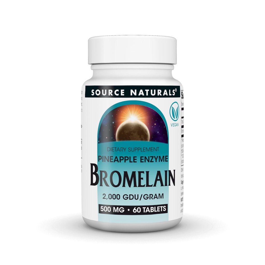 Źródło Naturals Bromelain, 2000 GDU / GRAM, Ananas Enzyme, 500 MG - 60 tabletek