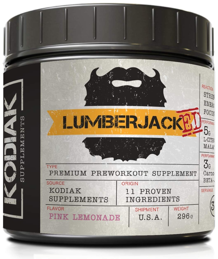 LUMBERJACKED Wstępny zestaw ćwiczeń z CarnoSyn 30 Sługi - Lepsze pompy, Siła, Energia i Focus - Nie Crash (Różowa Lemoniada)