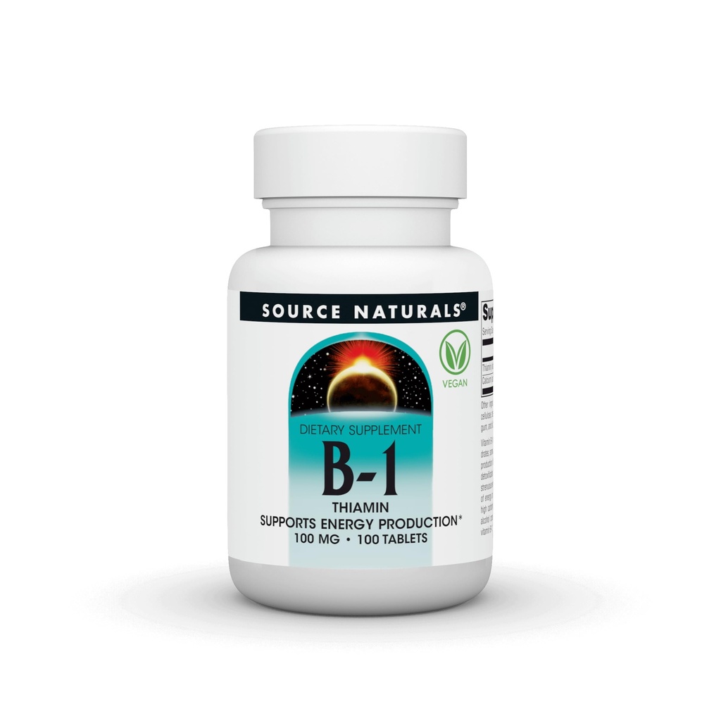 Witamina B-1 100mg Źródło Naturals, Inc. 100 Tabs