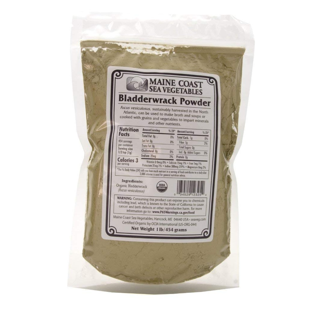 Bladderwrack Proszek - Dziki Atlantyk - Organiczne wodorosty morskie - Maine Coast Sea Vegetables - 1 funt