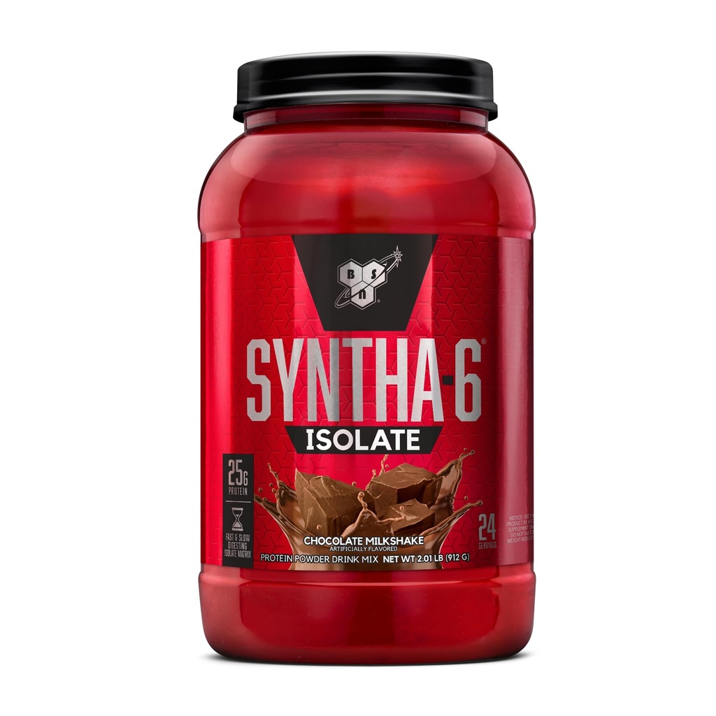 BSN SYNTHA- 6 Izolacja proszku białkowego, Czekoladowy proszek z izolatu białka serwatki, Izolat białka mleka, Flavor: Czekoladowy koktajl mleczny, 24 Służenie