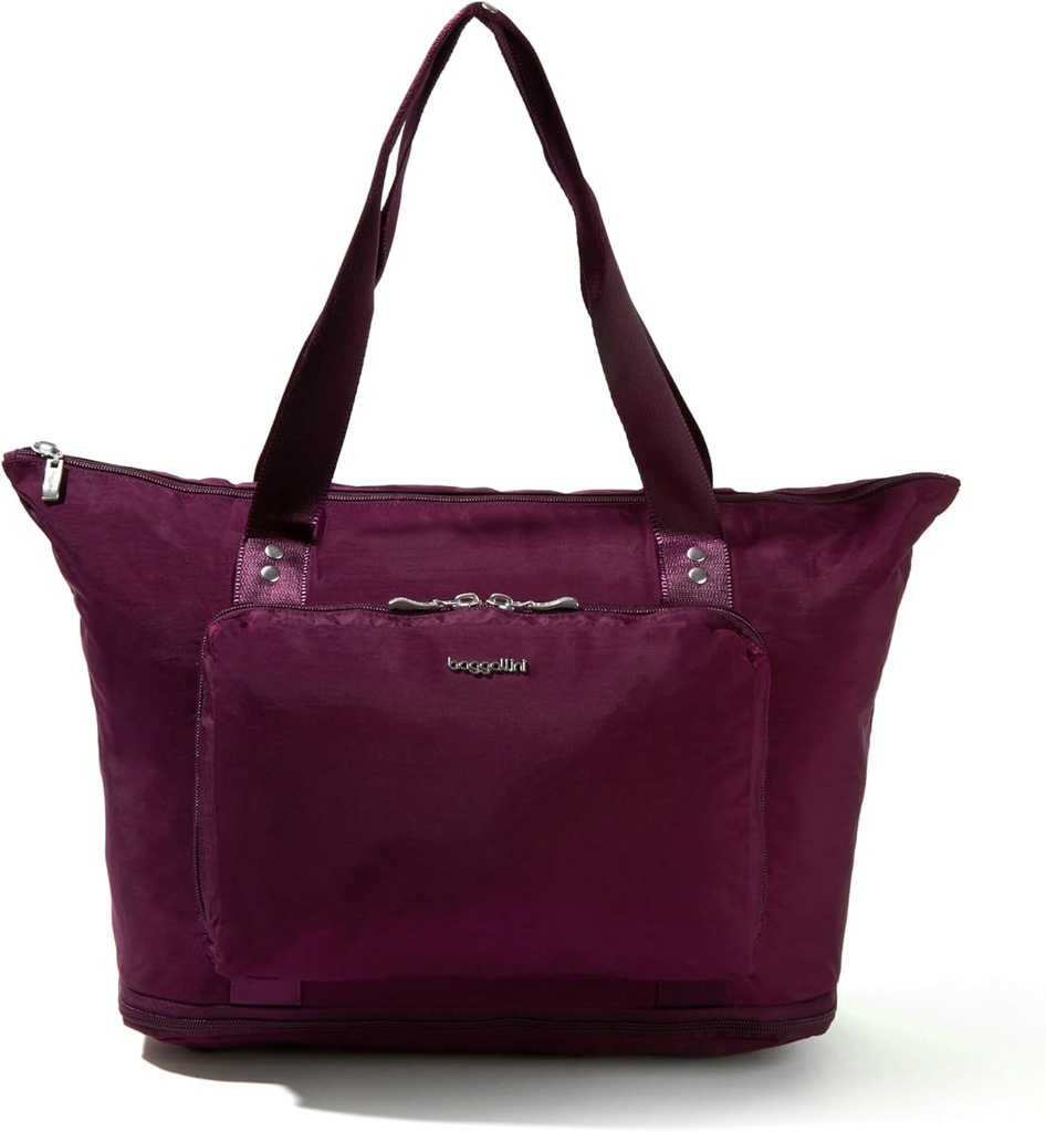 Baggallini Carryall Expandable Lightweight Travel Tote 22 "Packable Folding Compact Nylon Wasable Weekender w / Bagażnik Sleeve