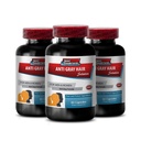 Folic Acid luzem suplementy - Anti Gray Hair - Suplement Katalizacyjny, Gray Hair Away, Gray Hair Supplement to Reverse, Grey Hair Reversal Supplements, Reverse Grey Hair Supplement, 3 Butelki 180 Czapki