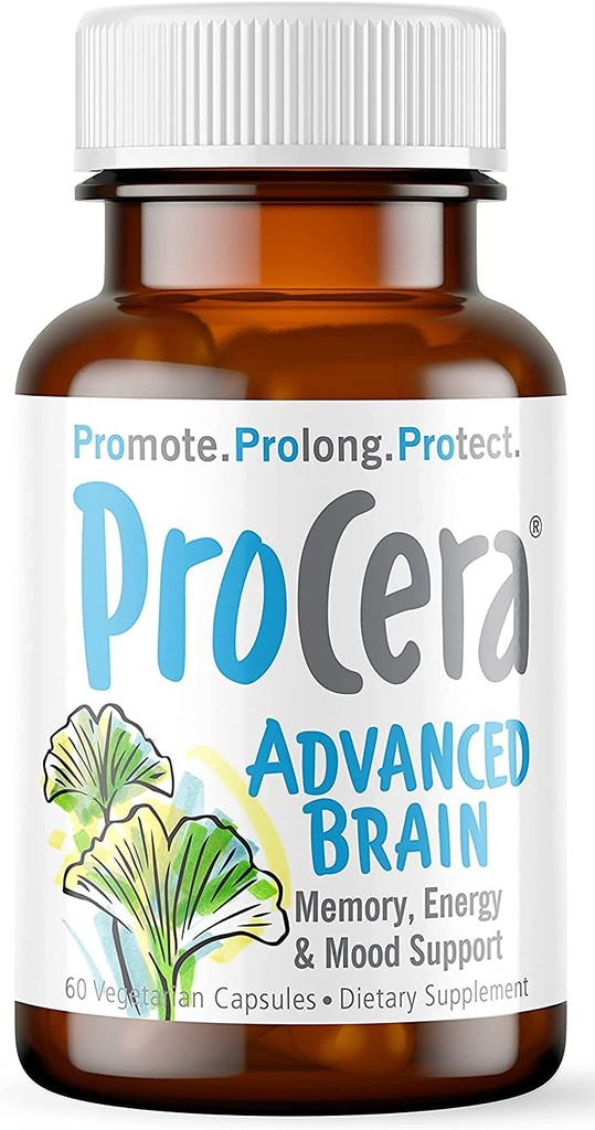 Procera Advanced Brain - Szybkie aktorstwo - Składniki wspierane przez 100 + Badania - Poprawa pamięci, Recall - Koncentracja - Czyści Fog - Jasność mentalna - Slows Cognitive Decline - 60 Count