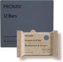ProMix Nutrition Protein Puff Bars - Blueberries & Cream - Marshmallow Crispy Treat - Great Tasting & Healthy On The Go Snack - Wysokie białko & niskie Calorie - Free From Gluten, Soy, & Corn - 12 Barów