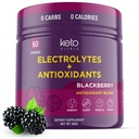 Naczynia Keto Przeciwutleniacze Electrolytes Proszek - Mieszać Keto Electrolytes z Potasu, Magnezu, Sodu, & Wapń - Bez cukru Electrolyte Drink Mix & Hydration Proszek, 60 Słupki, BlackBerry