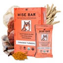 WISE BAR Adaptogen Mushroom Nutrition Bars z Reishi, Lions Mane & Ashwagandha, Organic Vegan & Gluten Free przekąski dla naturalnego skupienia, Energia & Wsparcie odporności, Cynamon Turmeric Flavor, 12 Hrabia