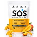 SOS Hydration Electrolyte Proszek Drink Mix 124; 24 Służenie 124; Witaminy zasadnicze Niski cukier Keto- Przyjazny 124; Mango