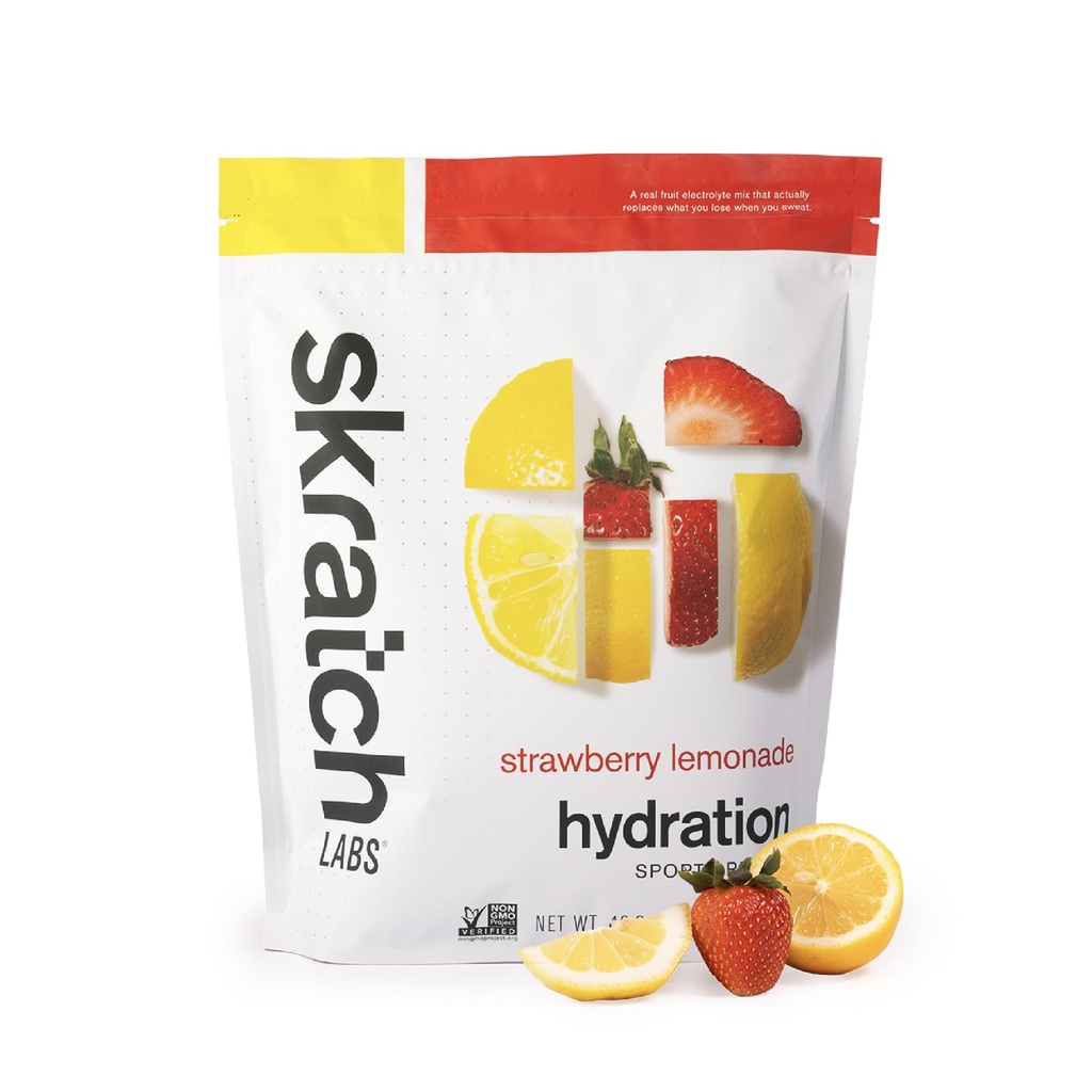 Skratch Labs Hydration Proszek 124; Sport Drink Mix 124; Elektrolity Proszek do ćwiczeń, Wytrzymałość i Wydajność 124; Truskawka Lemoniada 124; 60 Służenie 124; Non-GMO, Wegan, Kosher
