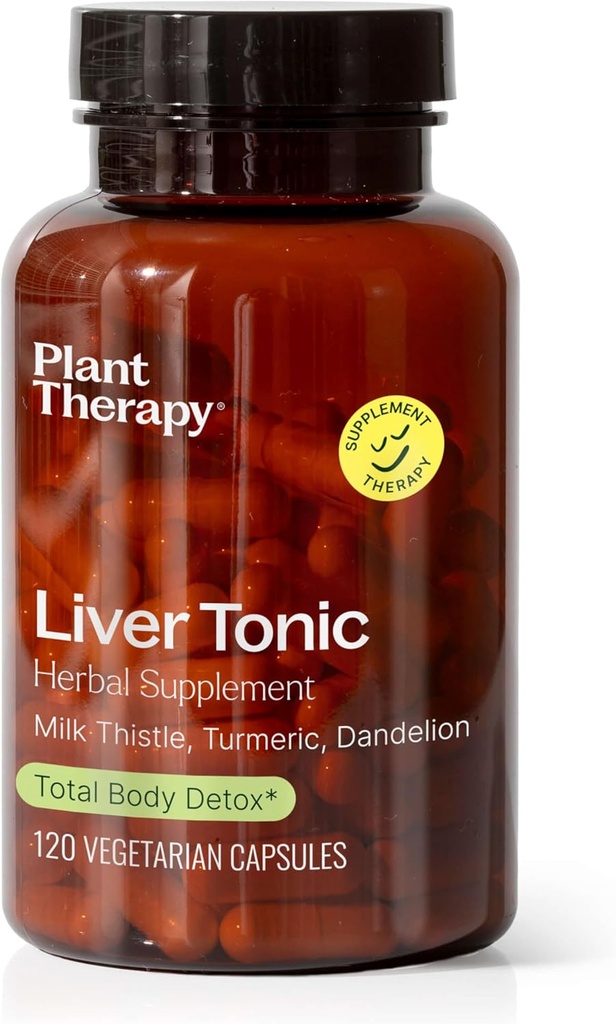 Terapia roślinna Tonic Herbal Suplement Wątroba Kapsułki, Wspomaga czynność wątroby, Detoksykacji dla optymalnego zdrowia, Naturalnie zwiększa poziom energii, 120 Kapsułki wegetariańskie (4 miesiące dostaw), Made in USA