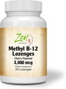 Metylowa witamina B- 12 Suplement - z witamin B6, Folate, Biotin - Wsparcie zdrowia sercowo-naczyniowego, Zdrowy system immunologiczny, Mózg i Nerwy Funkcje - 50 Lozenges