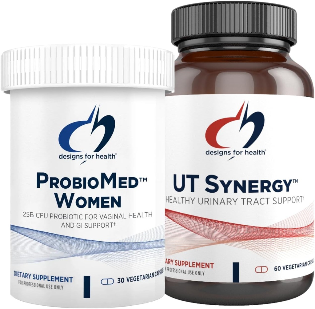 Probiotyk - ProbioMed Kobiet Probiotyk (30 Kapsułek) dla Gut Health & Vaginal pH, Synergia UT (60 Kapsułek) Urynalne wsparcie trakcji z Hibiscus & D- Mannose