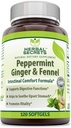 Herbal Secrets Peppermint Ginger & Fennel 120 Softgels (Non-GMO) - Supports Digestive Functions * - Promotes Vitality * - Helps to Sooth Upset Stomach *