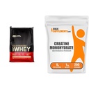Optimum Nutrition Gold Standard 100% Proszek z białka serwatki, Lody waniliowe, 10 Funt (Opakowania może Wary) & Suplementy cebulowe Mikronizowany Proszek jednowodny z Kreatyny (1 miligram)
