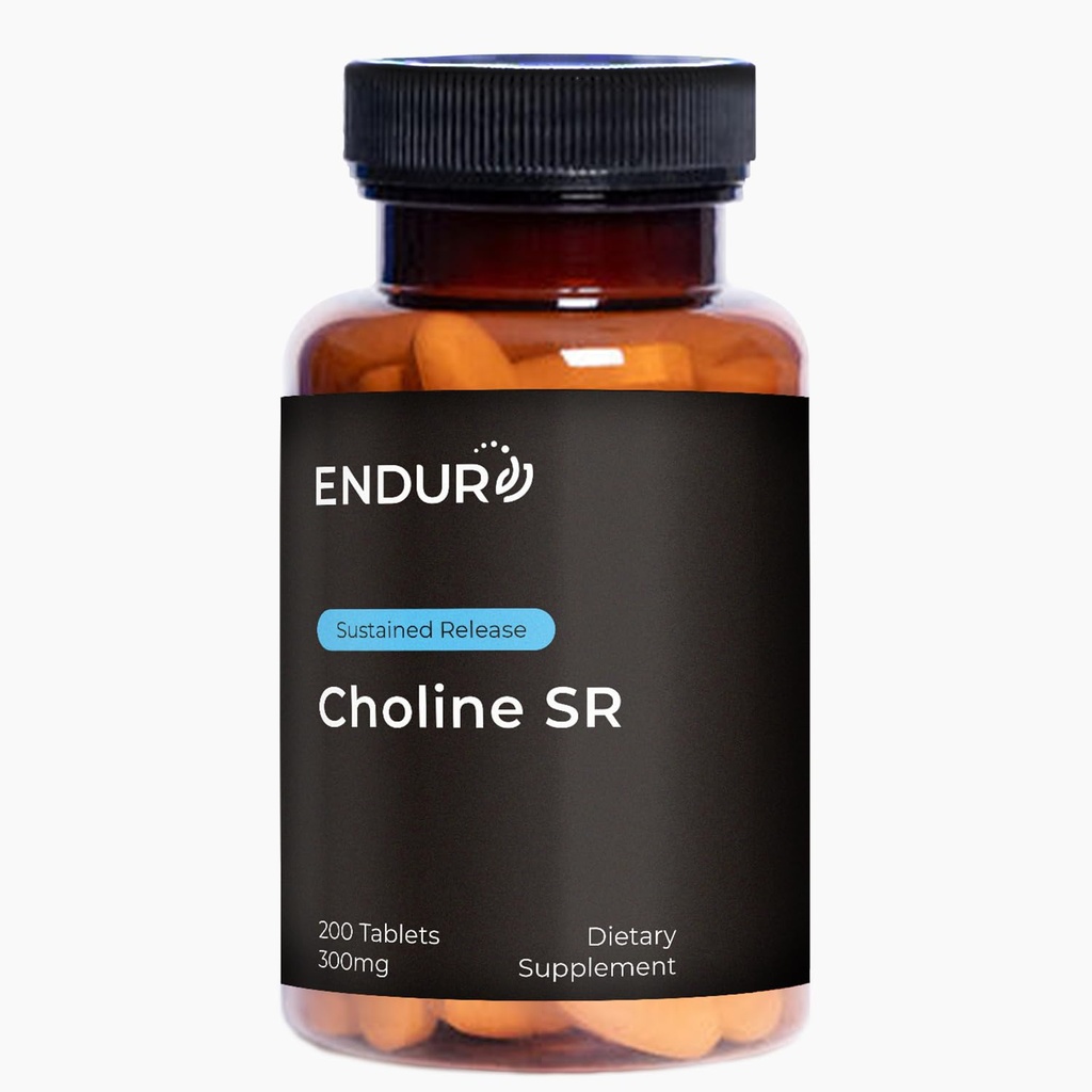 Endur Choline L (+) Bitartrate, Suplement Wspomaganie Mózgu i Wątroby do pomagania zachować umysł ostry, Zasadnicze dla rozwoju płodu, 300mg (200 tabletek)