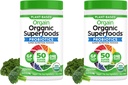 Orgain Organic Greens Powder + 50 Superfoods, Original - 1 Billion Probiotyki dla Gut Health, Przeciwutleniacze, Wegan, Roślina oparta, Gluten Free, Nie GMO, Sok mleczny i Smoothie Mix - 0.62lb