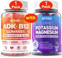 NEVISS 1Pack Witamina ADK z B12 + 1Pack Potasu Magnezu Gumie