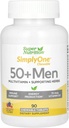 SuperNutrition Multi- Witamina dla mężczyzn 50 +, Wysoka potencja, jednodniowe tabletki do żucia, 90 Day Supply Wild Berry 90 Count (Opakowanie po 1)