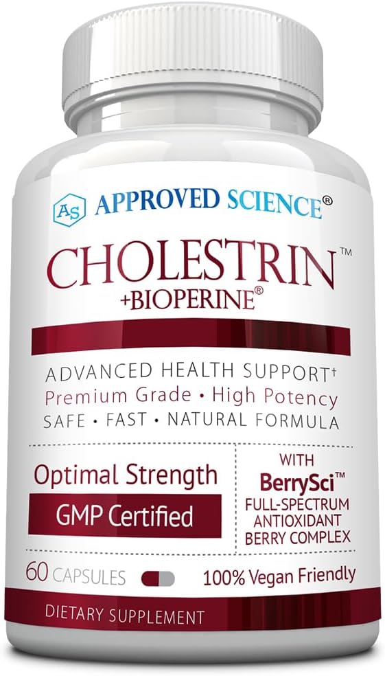 Zatwierdzona nauka Cholestrin - Lipid Level Support - Przeciwutleniacze, Lecytyna, Berberyna HCL, Jagody, BioPerine - 60 Kapsułek - Made in USA