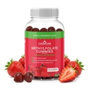 Gummy metylfolate CogniTune - Łatwy do podjęcia wysokiej potencji L-metylfolate, Folate Supplement for Brain, Heart Health & Immunity, Pyszny aromat truskawkowy, Non-GMO, Wegan, Gluten- Free