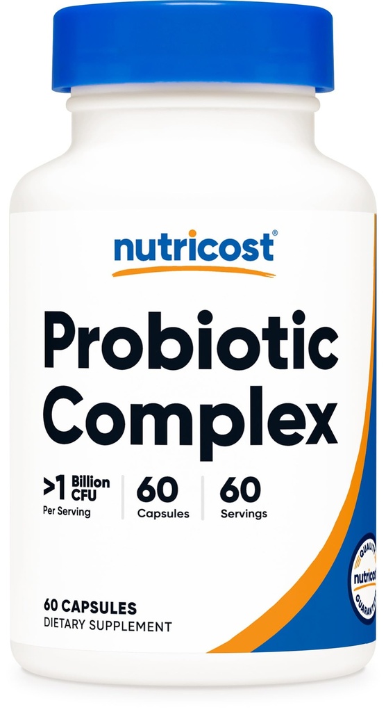 Nutricost Probiotic Complex (> 1 Miliard CFU) 60 Kapsułki - Bezglutenowe, Nie-GMO