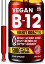 B12 Podjęzykowe 5000 µg Drops - Made in USA - Vegan B12 Vitamin for Energy, Mood & Memory - Wysoce Biodostępne Podjęzykowe Dropy - Methylcobalamin for Women & Men - 2 fl. oz.