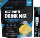 Ekstremalny napój elektrolitowy z 60 mg sodu, 200 mg potasu, Tauryna - proszek nawadniający, Zero cukru, zero kofeiny, Nie GMO, Zero gluten, Niskie kalorie, Lemon Flavor (20 opakowań, 20 Day Supply)