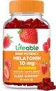 Żywa melatonina 10mg - Great Desting Natural Flavor Gummy Supplement - Gluten Free Vegetarian GMO- Free Chewable - for Help Falling Asleep and Staying Asleep - dla dorosłych, Mężczyzna, Kobiety - 60 Gummies