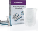 NASALFRESH MD - Pakiety solone - Szybkie rozpuszczanie - Pojedyncze zastosowanie - Zmierzone nawadnianie nosa - Indywidualne owinięte (3.75g / 1.3oz) - 90 Odliczanie pakietów napełniania - 300mm Cup