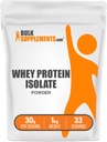 BulkSupplements.com Proszek z izolatu białka serwatki - Proszek z niełuskanego białka serwatki, Suplement odżywczy - Bez glutenu, 30 g na porcję, 1 kg (2,2 kg) (opakowanie po 1)