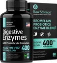 Enzymy trawienne z antybiotykami dla zdrowia kobiet i mężczyzn - Bloating Relief, Gut Health Supplements: Bromelain, Papaya Enzyme, Acidophilus Probiotic, Lactase Enzymy dla trawienia - 60 tabletek
