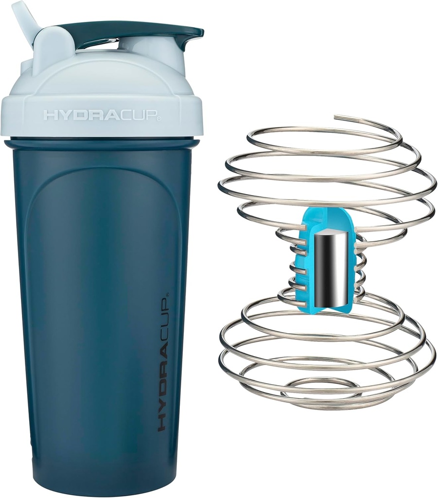 Hydraugh Cup Power Shaker w / Ważona whisky, 28oz - Szybsze mieszanie, Mniej shaking wymagane, Clump- Free Shakes Protein, Shaker Cup (Polipropylen, Niebieski)