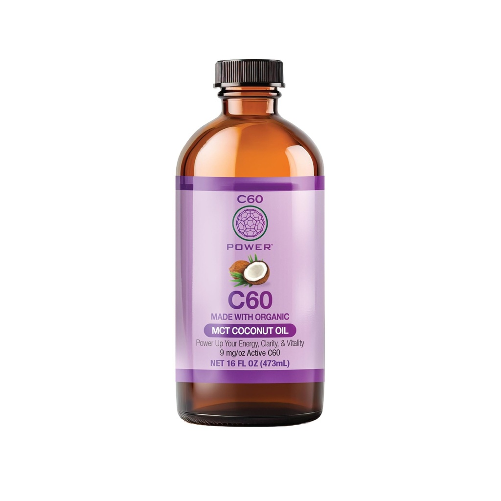 C60 Purpurowa moc organiczny olej kokosowy MCT, organiczny olej kokosowy sprężony, 99,99% Czysty C60 Carbon Fullerenes (16 oz)