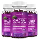 Magnezu wapnia Gummie cynku o wysokiej absorpcji Magnezu Glicynian 200mg, Potasu -roślina suplement wapnia w / D3 & Mech morski dla kości, Mięśnie, nastrojów spokojnych i snu - Dzieci i dorośli (3 Pack)