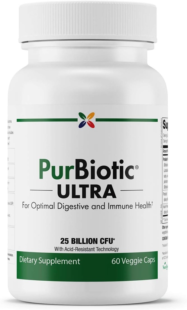 Stop Aging Now - PurBiotic ® ULTRA 25 BILLION CFU (PRUWPT) - Dla optymalnego zdrowia pokarmowego i immunologicznego - 60 Veggie Caps
