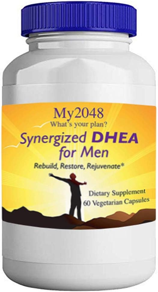 DHEA dla mężczyzn - My2048 Synergized in Vegetarian Kapsułki, 60 Hrabia, Hormonal Balance, Zawiera 25 mg DHEA, 50 mg kwasu alfa- lipoinowego i 50 mg DIM Diindolylometanu