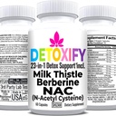 SHIZAM Milk Thistle NAC Supplement N- Acetyl Cysteine for Glutathione Remote 124; Detox Cleanse Supplement Emotion 124; Liver Health Formula w Berberine Artiduck Extract Dandelion Root Beetoot Glynac Powder