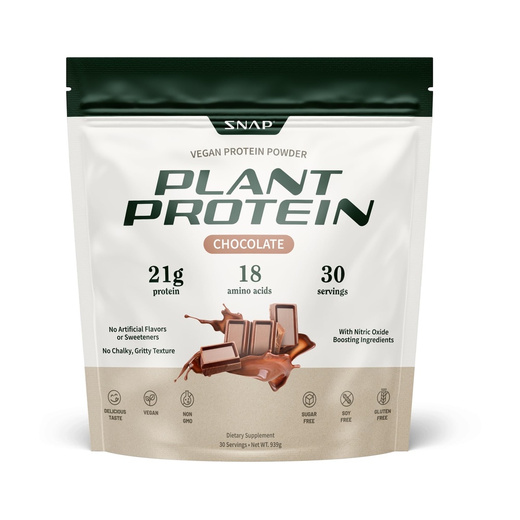 Supplements Organic Plant Based Vegan Protein Powder Azoksyd Azoksyd wzbogacający Białko w proszku, BCAA Amino Acid for Muscle Growth, Performance & Recovery - 30 Słupki (Czekolada)