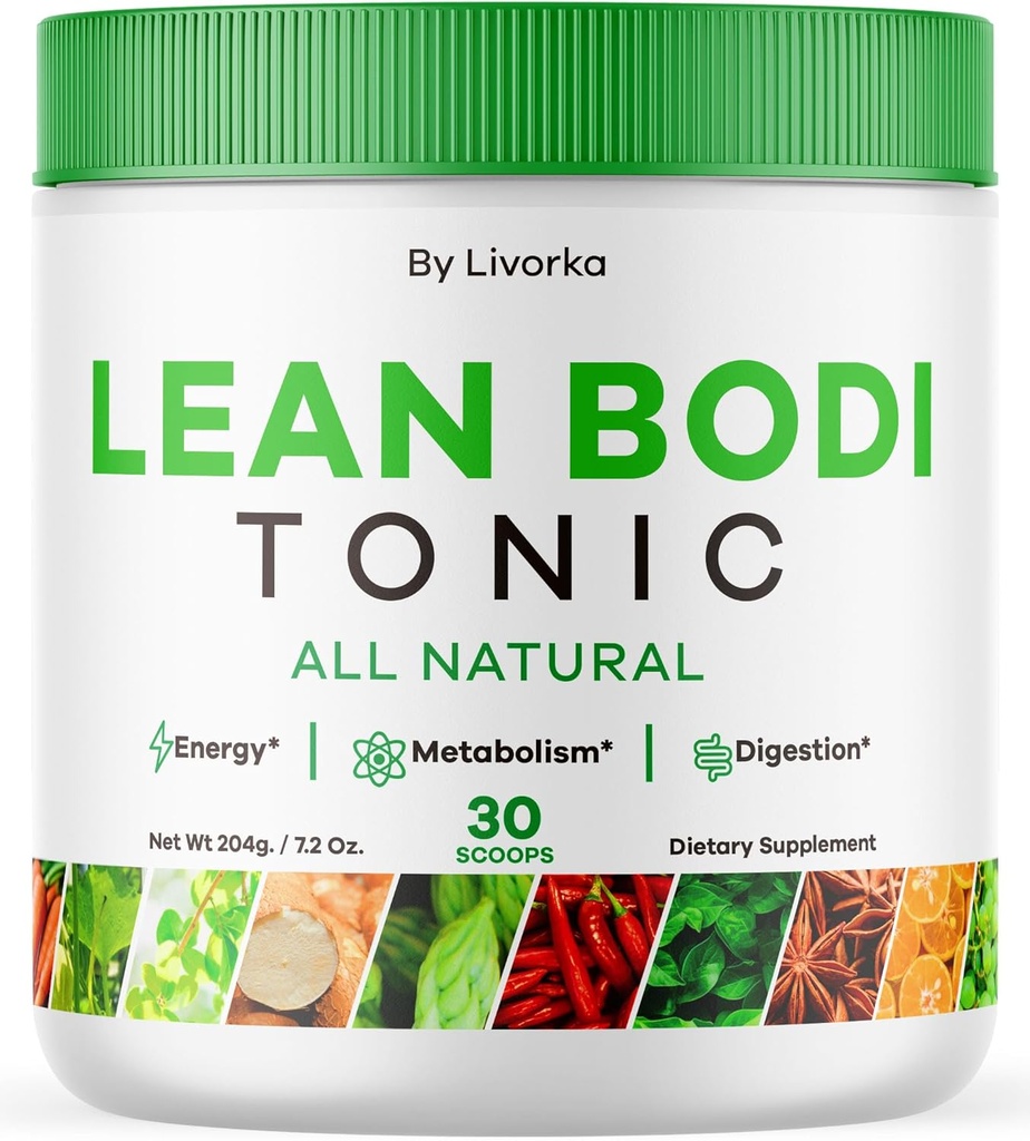 LIVORKA Lean Bodi Tonic, Wszystkie naturalne Advanced Formula Powder - 30 Sługi za 1 miesiąc