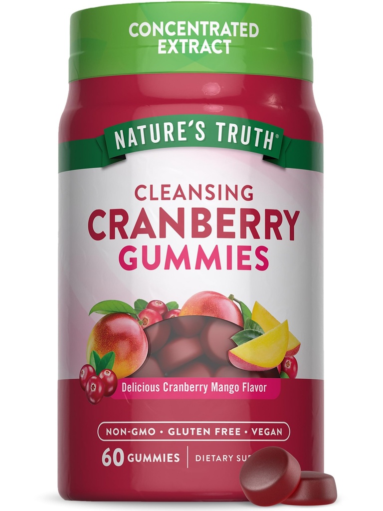 Nature 's Truth Gummies żurawinowy 124; 60 Hrabia 124; Wegan, Non-GMO & Gluten