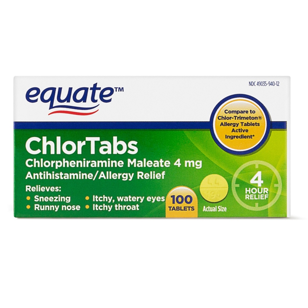 Równanie: Chlorbags Tabletten Antihistamin (100 ct)