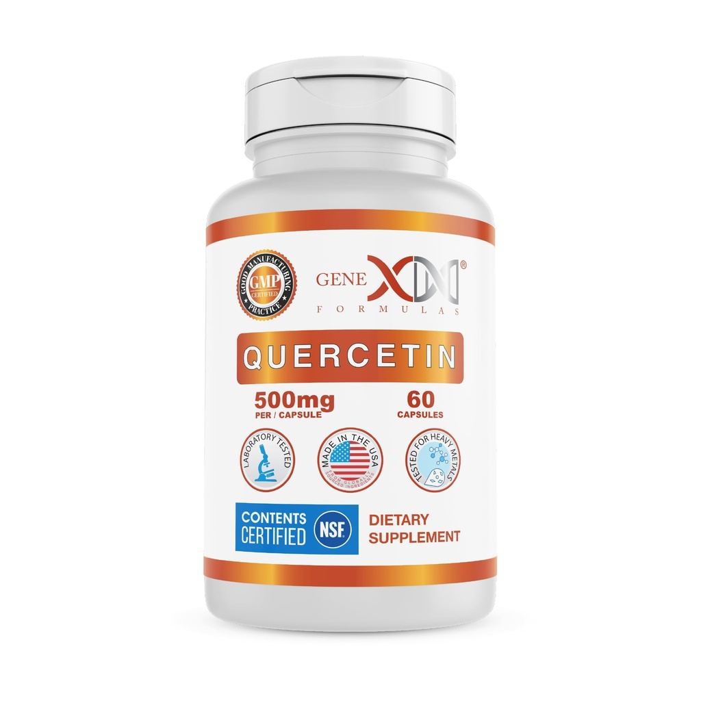 Genex Completas Quercetin 500mg -60 Kapsułki dla 60 Day Supply - Suplement do wsparcia immunologicznego, Przeciwutleniacz i ochrona alergii, Non-GMO, Gluten- Free