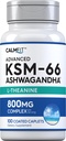 Piping Rock KSM- 66 Ashwagandha L- Theanine Supplement Equipment 124; 800mg Equipment 124; 100 Caplets Equipment 124; Advanced Complex Root Extract Equipment 124; Vegan, Non-GMO, Gluten Free