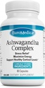 Kompleks EuroMedica Ashwagandha - Suplement do Wsparcia Zdrowia Nadnerczy - Suplement Ashwagandha z Rhodiola Rosea Extract - Suplement ziołowy do Wsparcia Energii i Koncentracji - 60 Kapsułki