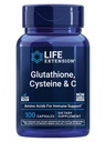 Rozszerzenie życia Glutation, Cysteina & C, 500 mg witaminy C, Potężny suplement przeciwutleniacz do wsparcia zdrowia wątroby, Gluten- Free, Non-GMO, 100 kapsułki