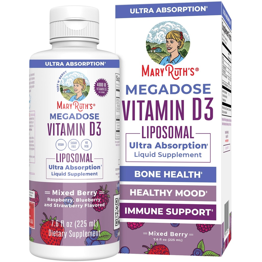 MaryRuth Organics Megadose Witamina D3 Liposomal 124; Witamina D 4000 j. m.