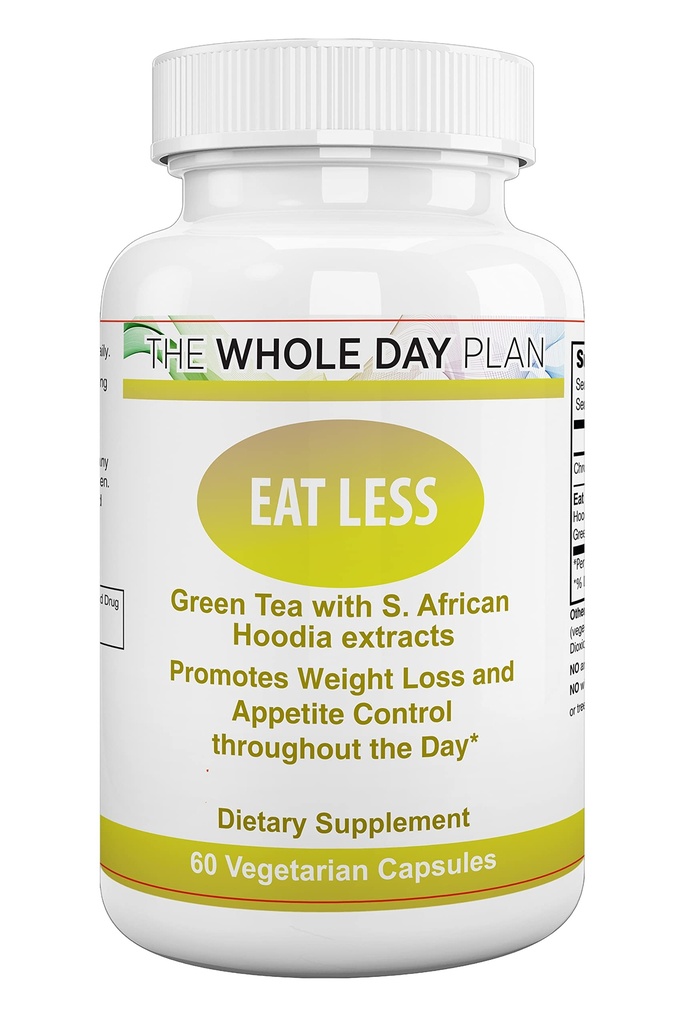 Whole Day Plan EAT Mniej - Weight Loss Pills for Women and Men That Works Fat Fat Suppresant Supplements, 60 Kapsułki, Made in USA